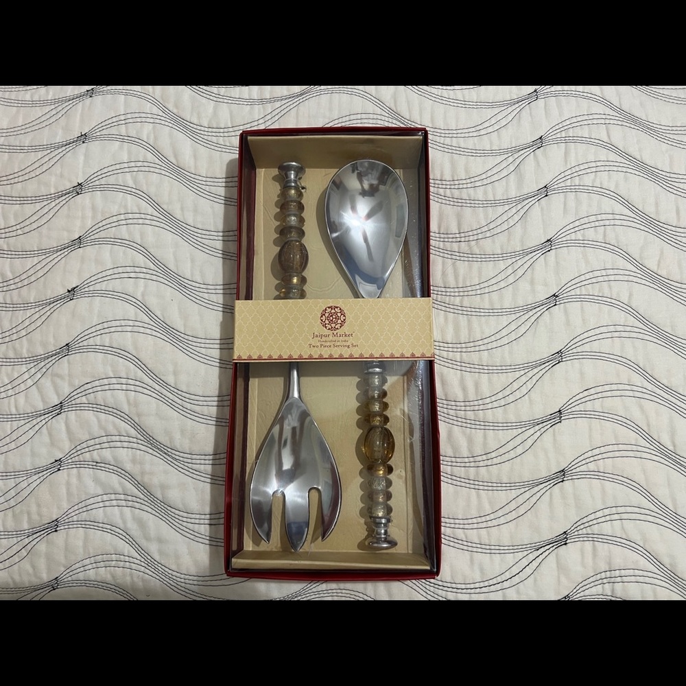 Serving Spoon Set- Jaipur Market - Handcrafted in India - New in box
